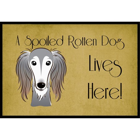 Carolines Treasures Saluki Spoiled Dog Lives Here Indoor and Outdoor Mat- 18 x 27 in. BB1477MAT